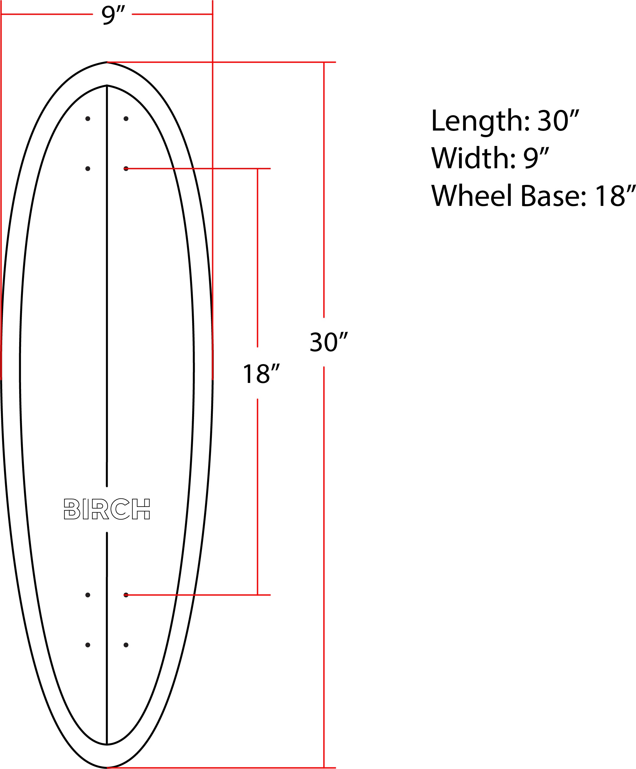 BIRCH 30&quot; Element Series: Compact Cruiser Longboard Skateboard