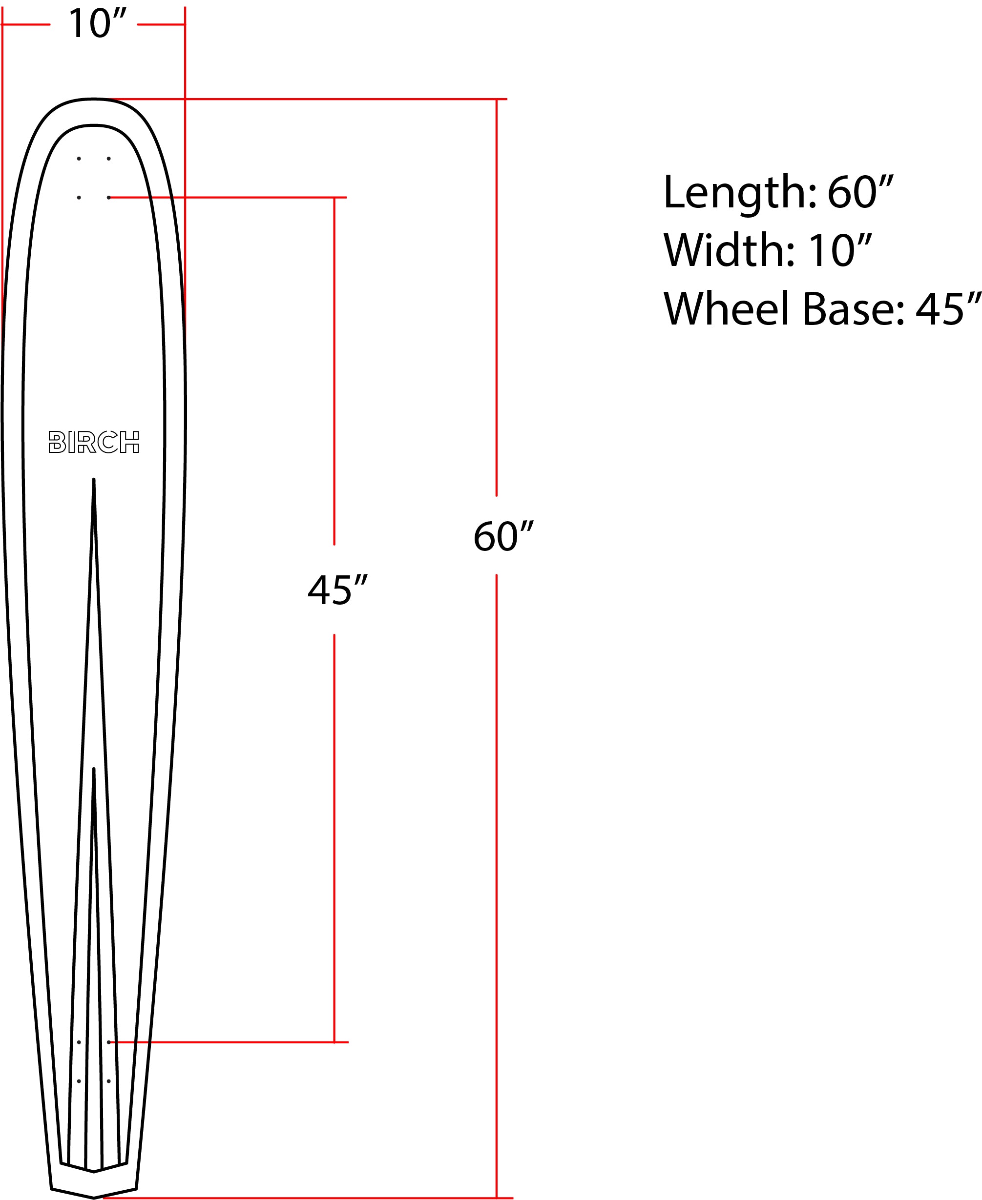 BIRCH 60" NOSERIDER: Surf-Inspired 60" Longboard Skateboard - Complete Setup