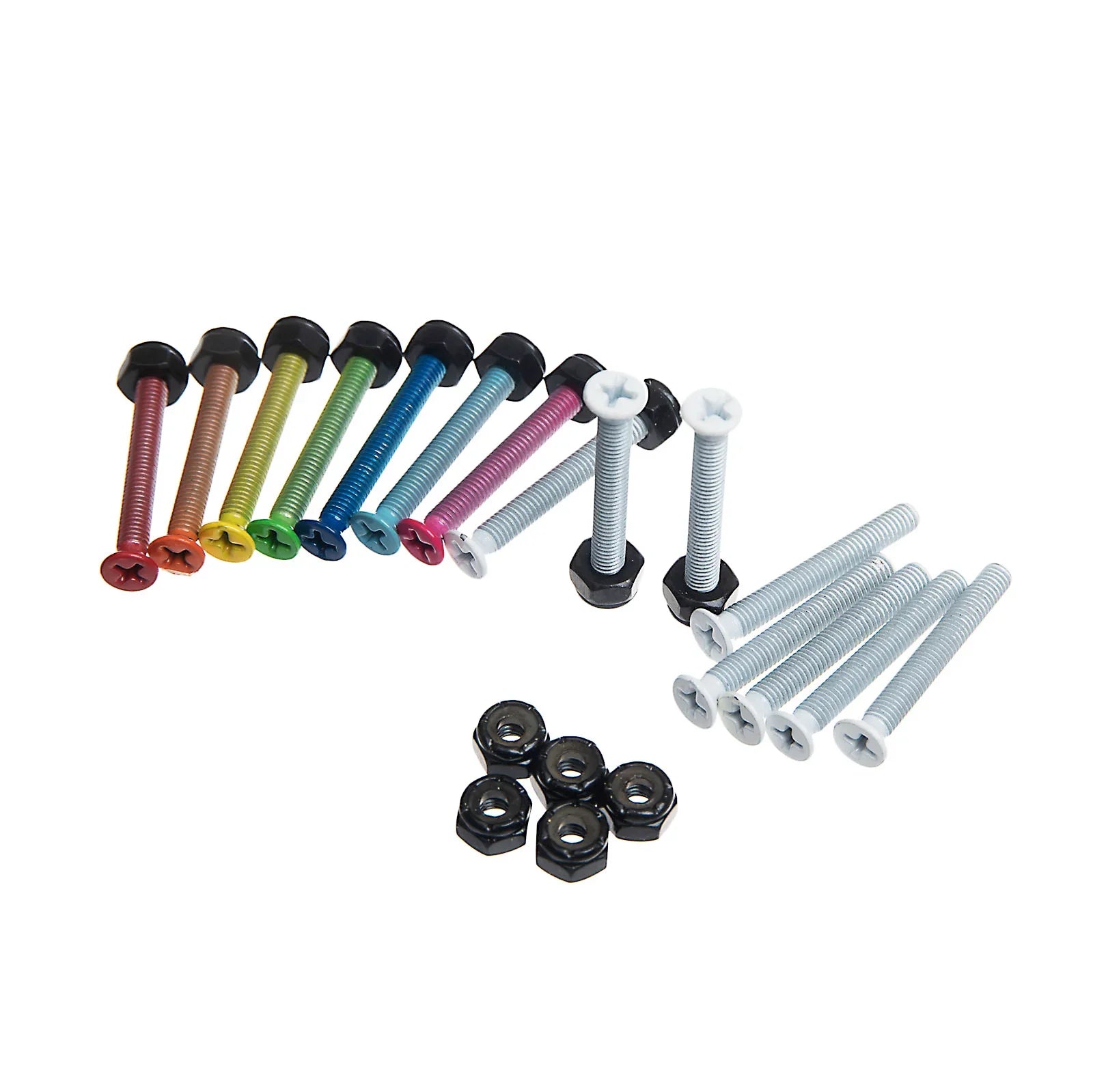 Colored Skateboard Mounting Hardware - Phillip Head Flat 1.5"