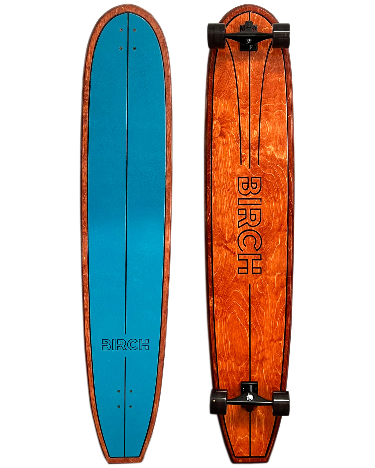 BIRCH 60" LOG Cruiser: Surf-Inspired Longboard Skateboard - Complete Setup