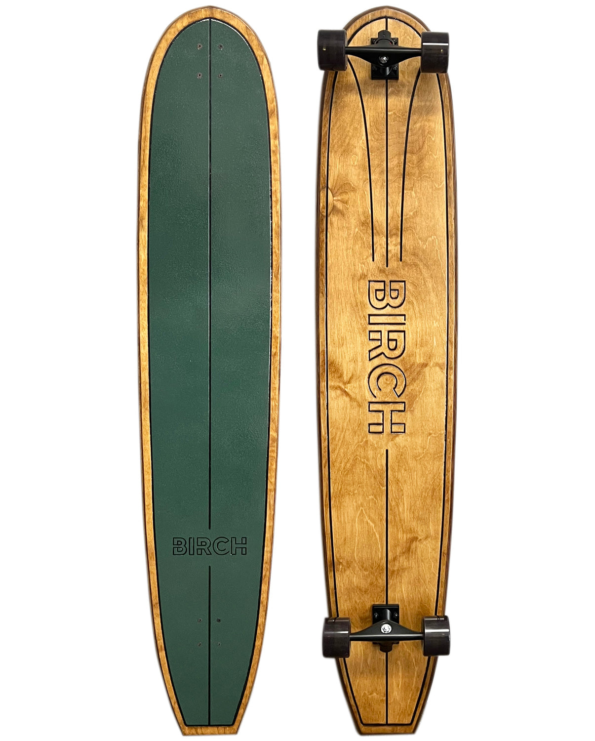 BIRCH 60" LOG Cruiser: Surf-Inspired Longboard Skateboard - Complete Setup