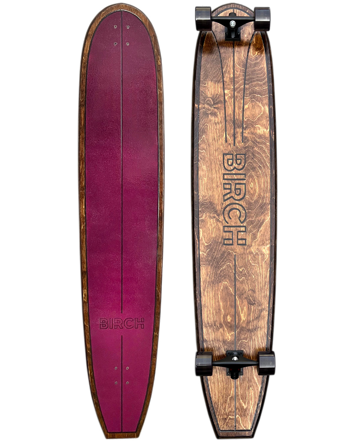 BIRCH 60" LOG Cruiser: Surf-Inspired Longboard Skateboard - Complete Setup